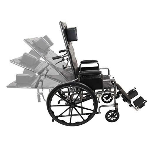 ProBasics Standard Reclining Wheelchair - Padded Detachable Desk Length Arms ...