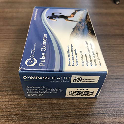 Roscoe Medical Finger Pulse Oximeter Oxygen Saturation Monitor - Pulse Ox Fin...