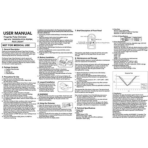 Roscoe Medical Pulse Oximeter Oxygen Monitor - Finger Oxygen Saturation Monit...