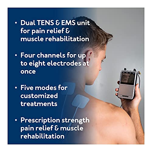 Roscoe Medical TENS Unit and EMS Muscle Stimulator - 4-Channel OTC TENS Machi...