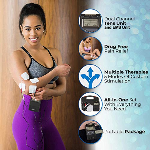 Roscoe Medical TENS Unit and EMS Muscle Stimulator - OTC TENS Machine for Bac...
