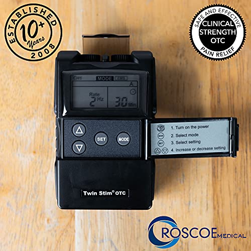 Roscoe Medical TENS Unit and EMS Muscle Stimulator - OTC TENS Machine for Bac...