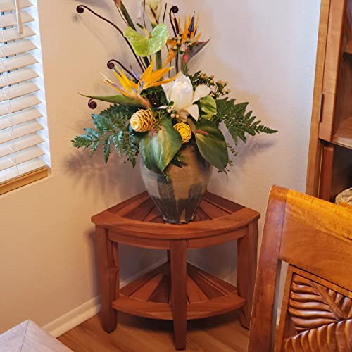 Teak Shower Bench, Teak Shower Stool, 18" Teak Wood Bath Spa Shower Stool Cor...