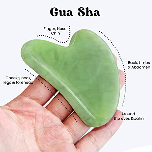 ROSELYNBOUTIQUE Jade Roller Gua Sha Facial Tools Set - Beauty Skin Care Face ...