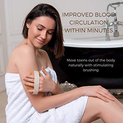 Dry Brushing Body Brush - Best for Exfoliating Dry Skin, Lymphatic Drainage a...