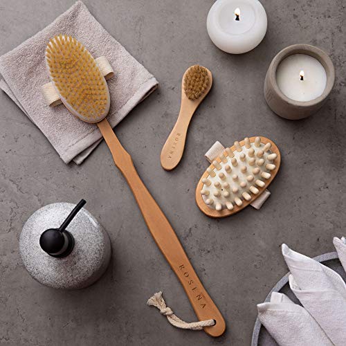 Dry Brushing Body Brush Set - Best for Cellulite, Lymphatic Drainage & Skin E...