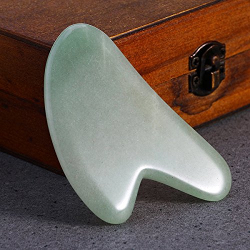 ROSENICE Gua Sha Scraping Massage Tool Green Aventurine Jade for SPA Acupuncture