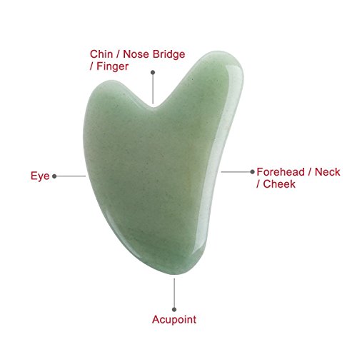 ROSENICE Gua Sha Scraping Massage Tool Green Aventurine Jade for SPA Acupuncture