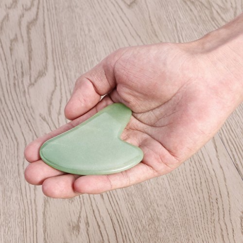 ROSENICE Gua Sha Scraping Massage Tool Green Aventurine Jade for SPA Acupuncture