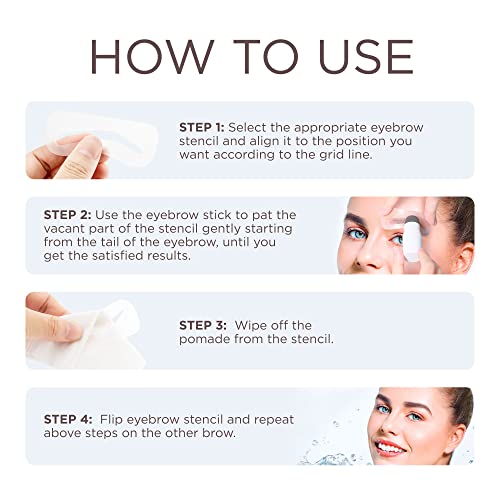 Updated Eyebrow Stamp Stencil Kit - Easy To Use Eyebrow Stamp - 10 Eyebrow St...