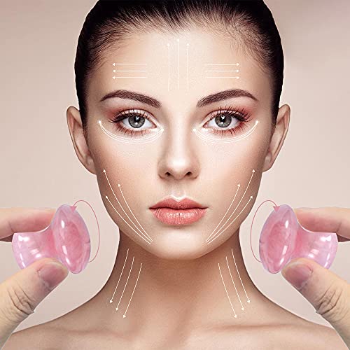 Gua Sha Facial Tools, Rosy Finch Jade Roller Guasha Massage Rose Quartz Mushr...