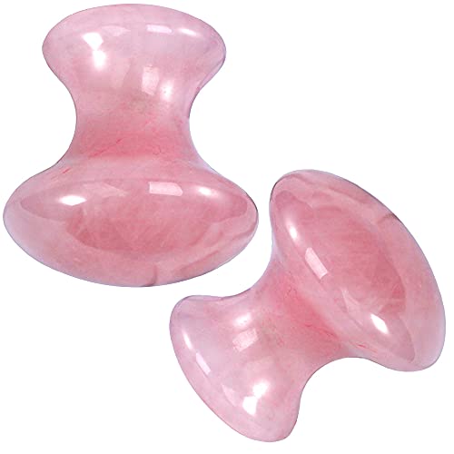 Gua Sha Facial Tools, Rosy Finch Jade Roller Guasha Massage Rose Quartz Mushr...