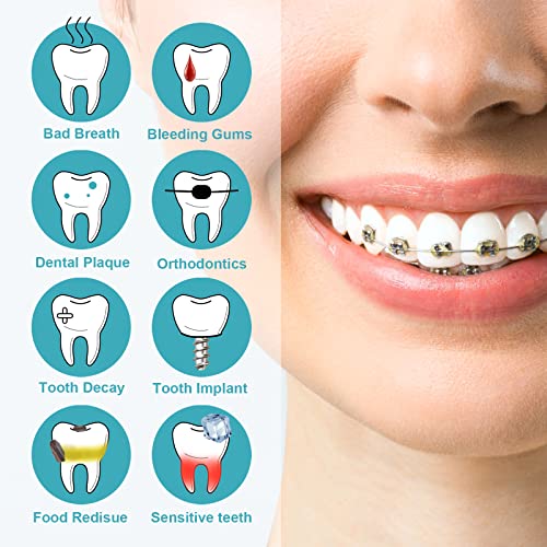 Rosydawn Cordless Water Dental Flosser Oral Irrigator with OLED Display 5 Mod...