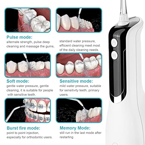 Rosydawn Cordless Water Dental Flosser Oral Irrigator with OLED Display 5 Mod...