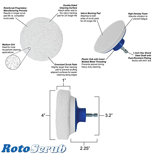 RotoScrub 7 Pack Drill Brush Set for Deep Cleaning, Scratch Resistant, Bathro...