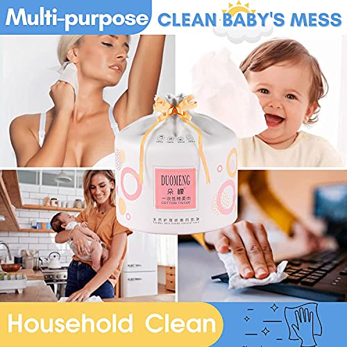 Disposable Face Towel, 60 Count Ultra Soft Facial Tissue, Lint-free Cotton Fa...