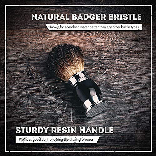 Shaving Brush Set - Professional Shaving Brush with 100% Pure Badger Bristles...