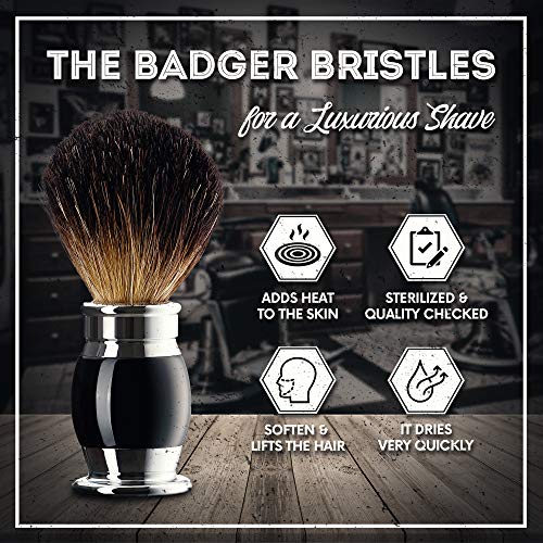 Shaving Brush Set - Professional Shaving Brush with 100% Pure Badger Bristles...
