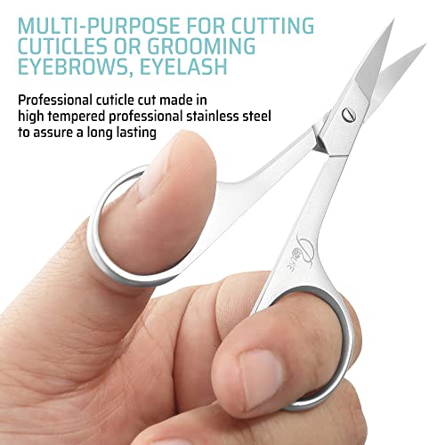 ROUSE cuticle nail scissors curved blades-Eyebrow scissors-Professional Beaut...