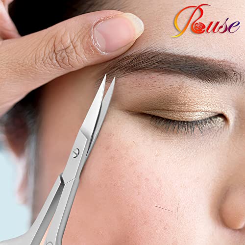 ROUSE cuticle nail scissors curved blades-Eyebrow scissors-Professional Beaut...