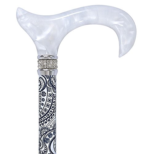 Pearlz Designer Adjustable Cane (White)
