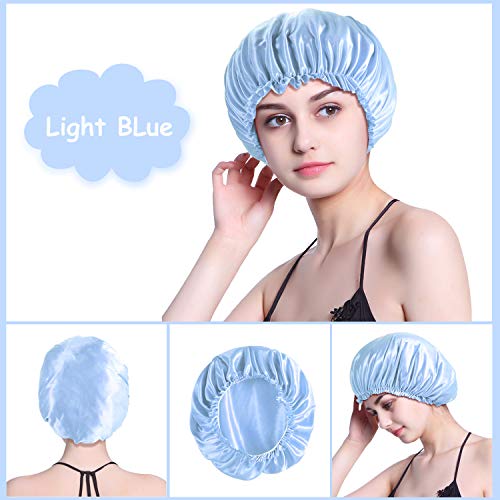 4PCS Satin Bonnet for Women Natural Curly Hair,C
