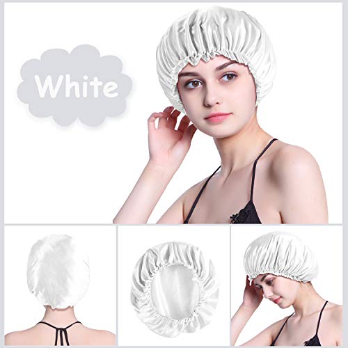 4PCS Satin Bonnet for Women Natural Curly Hair,C