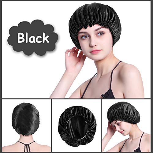 4PCS Satin Bonnet for Women Natural Curly Hair,C