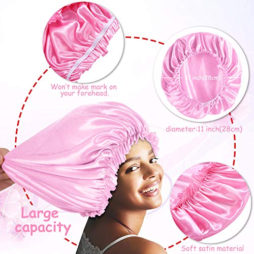 4PCS Satin Bonnet for Women Natural Curly Hair,C