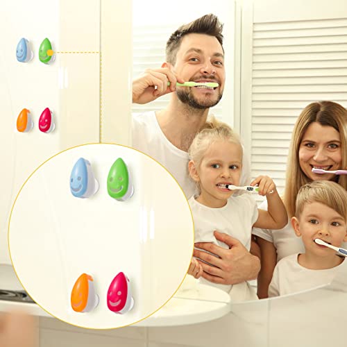 24 Pcs Toothbrush Head Cover Cap Suction Cup Toothbrush Case Smile Face Porta...