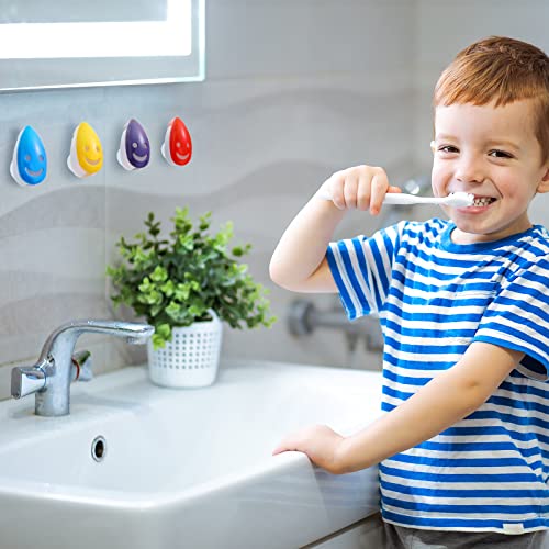 24 Pcs Toothbrush Head Cover Cap Suction Cup Toothbrush Case Smile Face Porta...