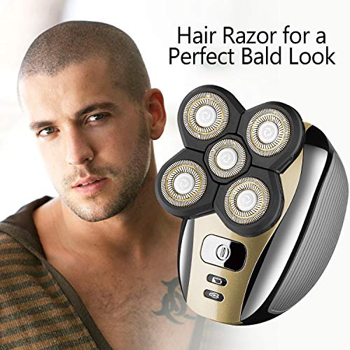 Electric Razor for Men Head Shaver for Bald Men Grooming Kit 5 in 1 Wet Dry R...