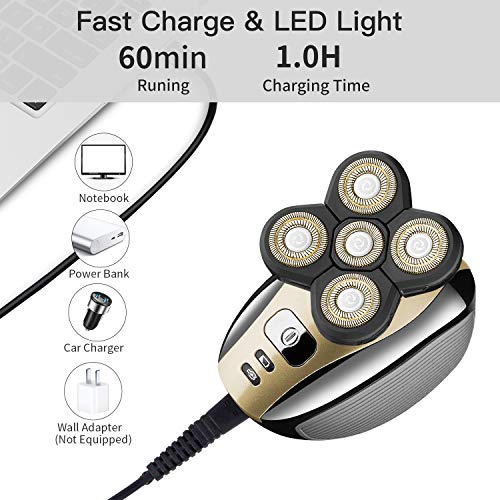 Electric Razor for Men Head Shaver for Bald Men Grooming Kit 5 in 1 Wet Dry R...