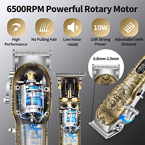 Roziapro Hair Clippers for Men T-Blade Trimmer Professional Barber Clippers -...