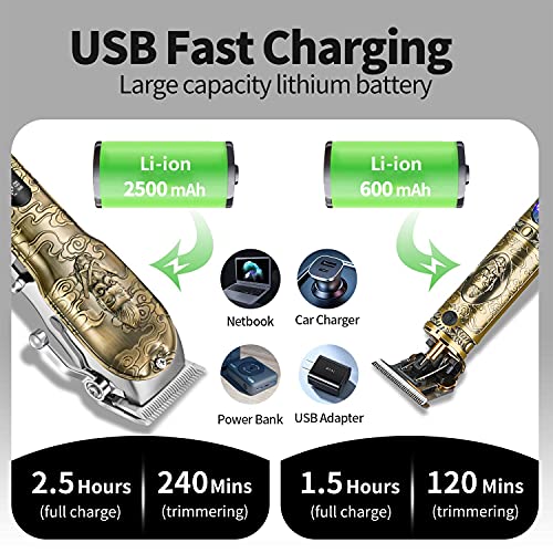 Roziapro Hair Clippers for Men T-Blade Trimmer Professional Barber Clippers -...