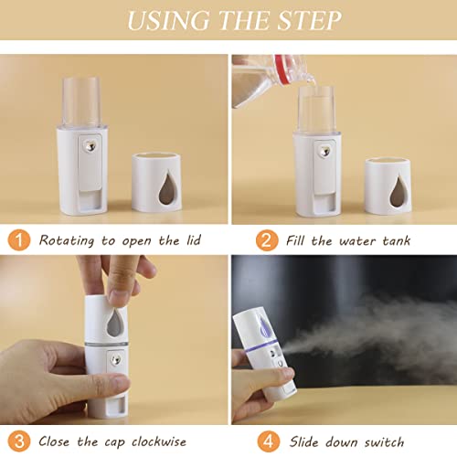 Nano Facial Mister Portable Mist Sprayer with Mirror Mini Cool Mist Spray for...