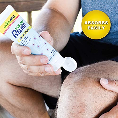 Rub on Relief Fast Acting Pain and Ache Relief Natural Cream for Muscles, Nec...