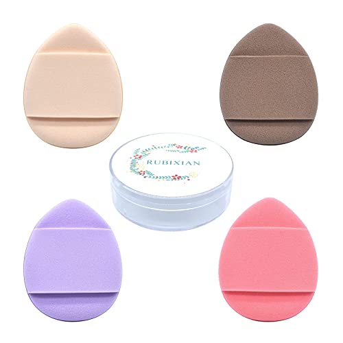 RUBIXIAN Finger Puff, 4 Pcs Mini Makeup Puff, Super Soft Beauty Makeup Tools,...