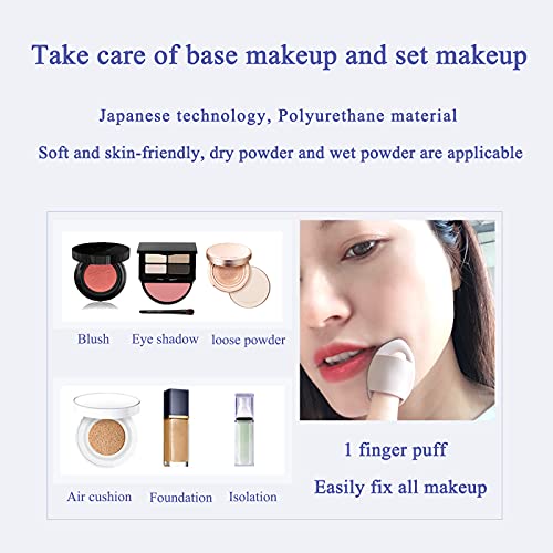 RUBIXIAN Finger Puff, 4 Pcs Mini Makeup Puff, Super Soft Beauty Makeup Tools,...