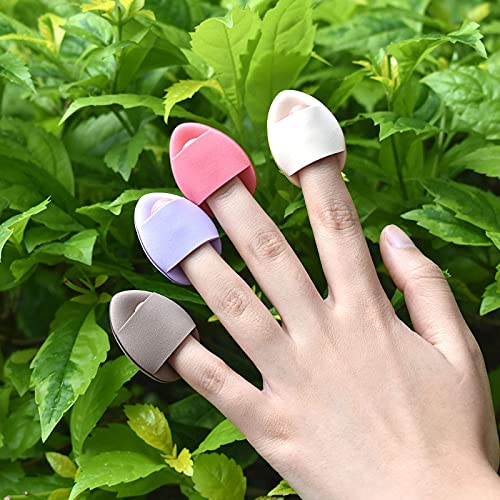 RUBIXIAN Finger Puff, 4 Pcs Mini Makeup Puff, Super Soft Beauty Makeup Tools,...