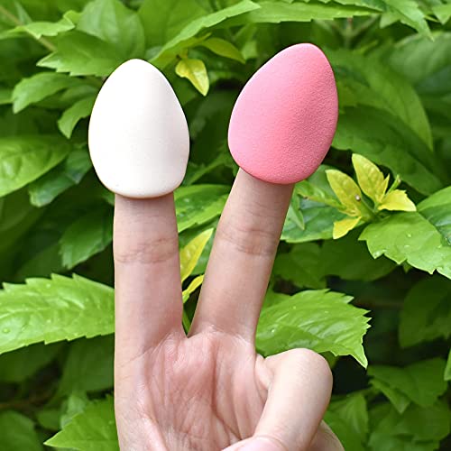 RUBIXIAN Finger Puff, 4 Pcs Mini Makeup Puff, Super Soft Beauty Makeup Tools,...