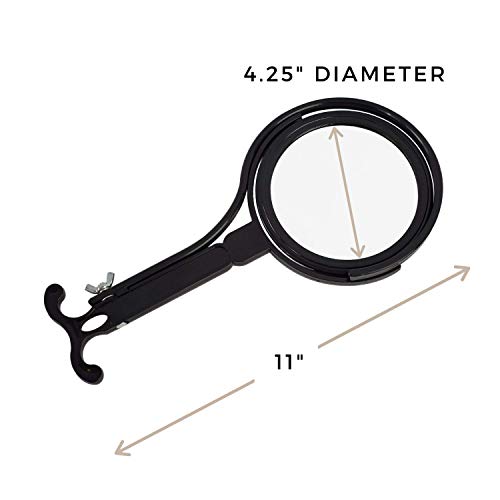 Rucci Round Portable Lightweight 5x/1x Magnifying Neck Mirror Piano Black - 4...