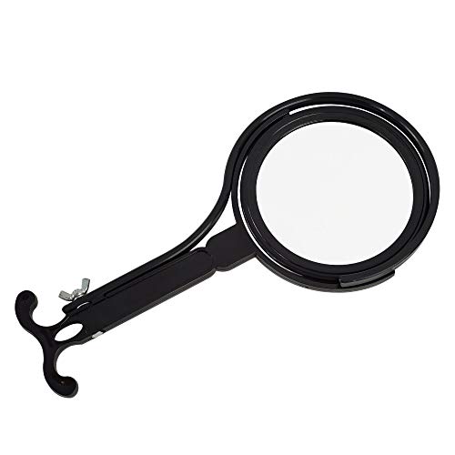 Rucci Round Portable Lightweight 5x/1x Magnifying Neck Mirror Piano Black - 4...