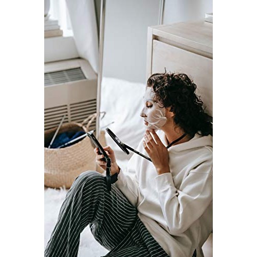 Rucci Round Portable Lightweight 5x/1x Magnifying Neck Mirror Piano Black - 4...