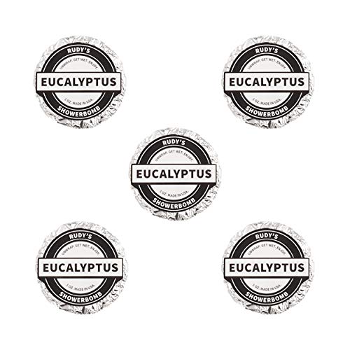 RUDY's Eucalyptus Shower Bombs - Natural Ingredients and Essential Oils (5 Co...