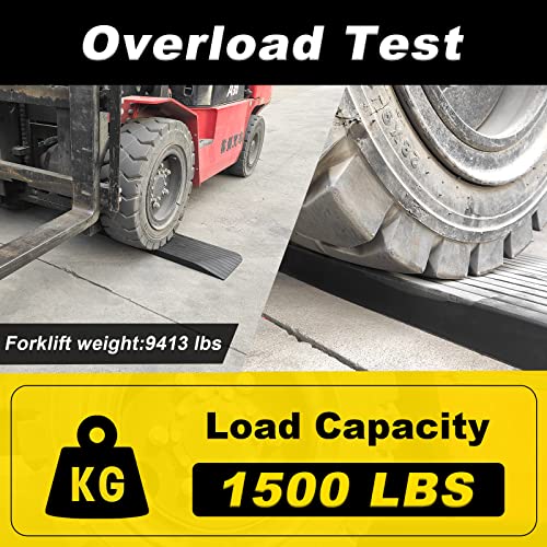 Ruedamann 1.5" Rise Solid Rubber Wheelchair Ramp,1500 lbs Capacity,Threshold ...