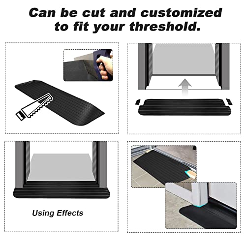 Ruedamann 1.5" Rise Solid Rubber Wheelchair Ramp,1500 lbs Capacity,Threshold ...