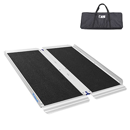 Ruedamann 3'L×30.3" W, 600 lbs Capacity Non-Skid Threshold Ramp, Portable Alu...
