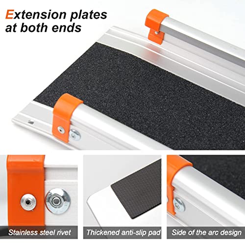 Ruedamann 7'L×8.3" W Adjustable Aluminum Wheelchair Ramp,600lbs Capacity,Port...