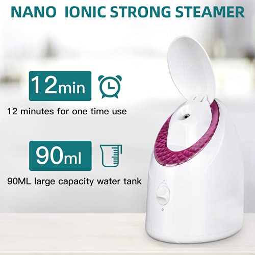 Facial Steamer, RUEOO Nano Hot Steam Face Spa Device Ionic Face Steaming Mach...